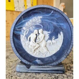 VOYAGE OF ULYSSES "The Isle Of Circle CAMEO PLATE Incolay Stone Stand  BRUNETTIN